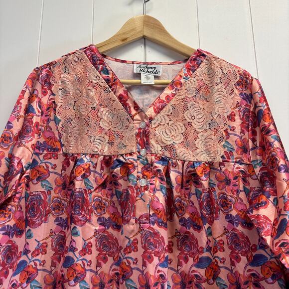 VTG Anthony Richards Womens Grannycore Floral Classic Nightgown size L Feminine - Picture 8 of 8